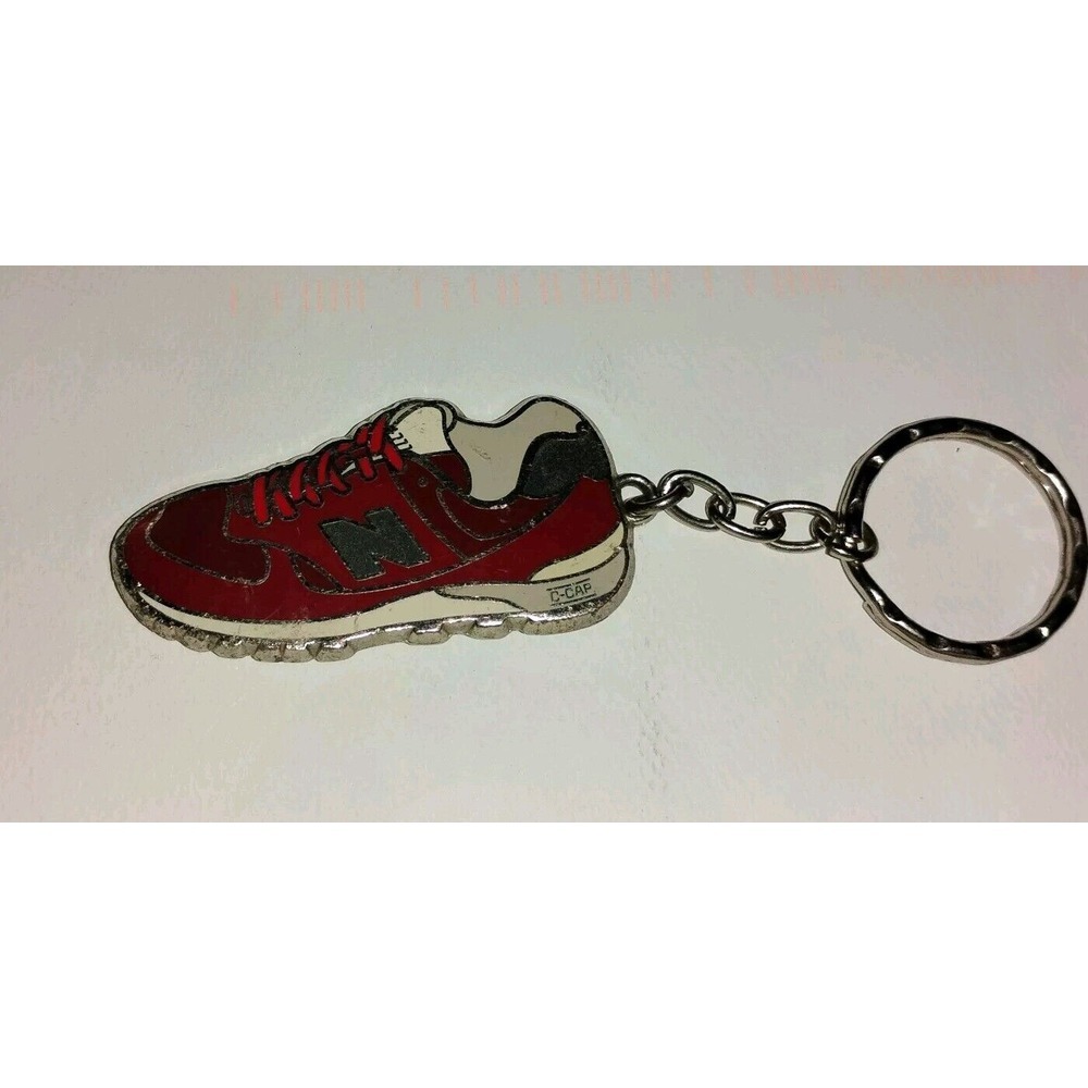 C-CAP Tennis Shoe Sneaker Keychain Metal Double Sided N Navy blue Side red Side‎